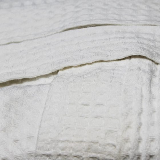 Waffle Weave Bath Robe, White - Unisex Full Length