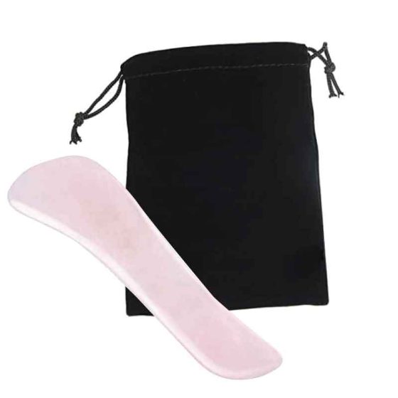 Gua Sha Scrapper Massage Tool in Rose Quartz  - S-Shape