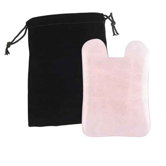 Gua Sha Scrapper Massage Tool in Rose Quartz