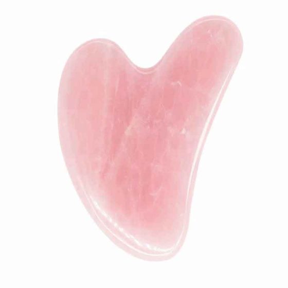 Gua Sha Scrapper Massage Tool in Rose Quartz - Heart