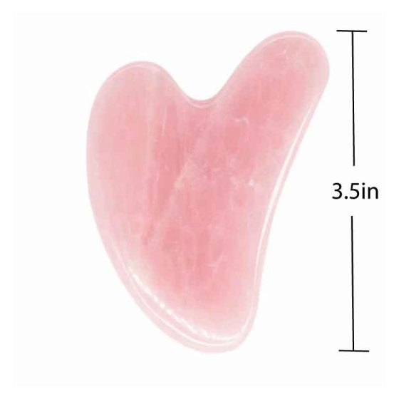 Gua Sha Scrapper Massage Tool in Rose Quartz - Heart