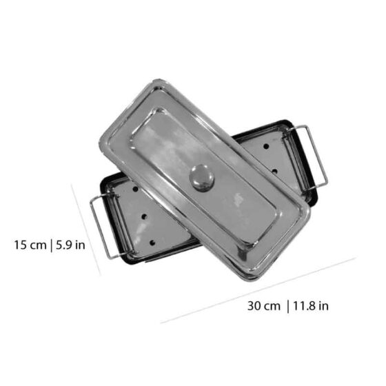 Stainles Steel Instrument Sterilization Case 30 cm x 15 cm x 6 cm