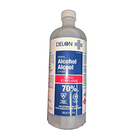 Delon+ Rubbing Alcohol 70% U.S.P. Sterilization Solution, 473 ml/15.2oz