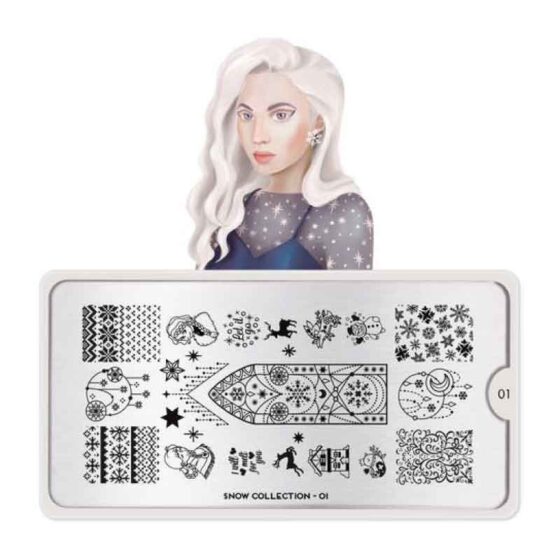 MOYOU Snow 01 - Stamping Nail Art Plate