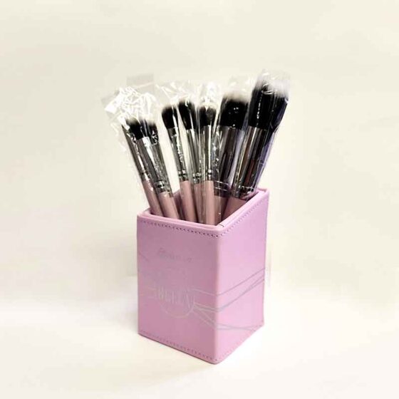 Mrs. Bella 9 piece brush set with Brush Holder