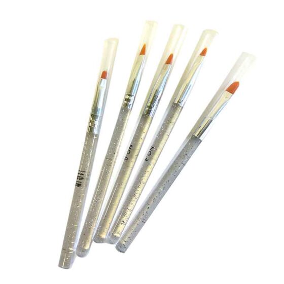 Gel Nail Brush with Nylon Bristle Set of 5 or Individual