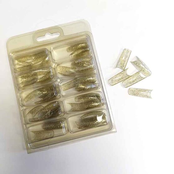 Royal Fancy Nail Tips with Glitter Various Colours