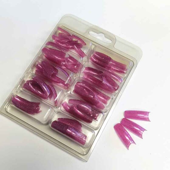 Royal Fancy Nail Tips with Glitter Various Colours