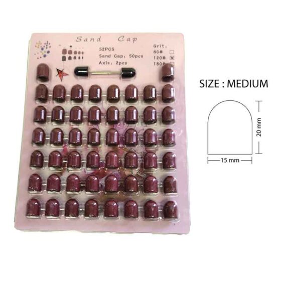 Pedicure Sanding Caps 50 pc with 2 Rubber Caps Holder Set