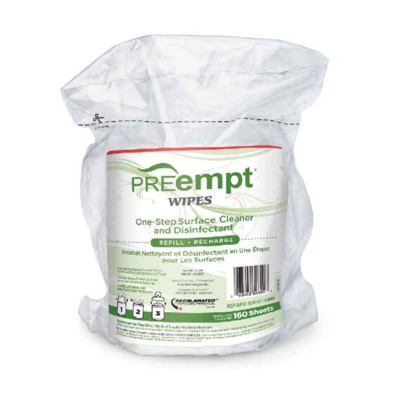 PREempt One-Step Disinfectant Cleaner Wipes, 160 Sheets Refills