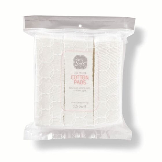Simply Soft Premium Cotton Cleansing Pads, 165CT