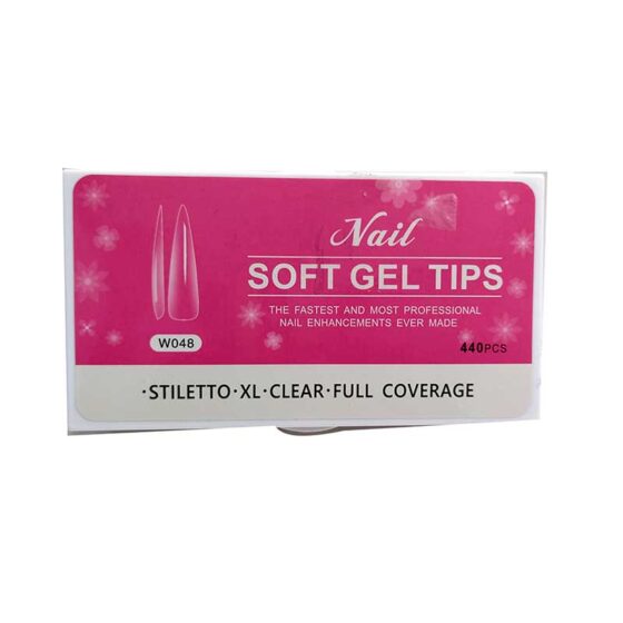 Nail Soft Gel Tips - Stiletto Clear Finish