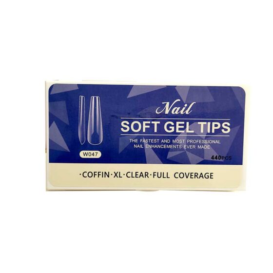 Nail Soft Gel Tips - Coffin Clear Finish