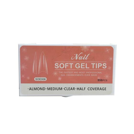 Nail Soft Gel Tips - Almond Medium Clear Finish