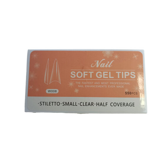 Nail Soft Gel Tips - Stiletto Clear Finish