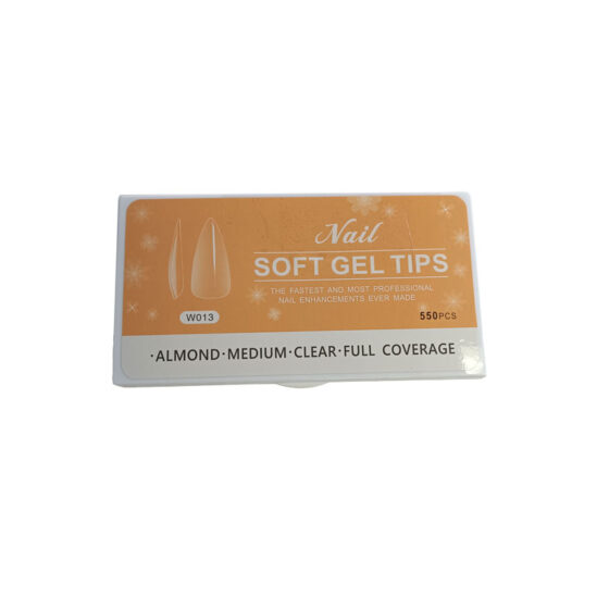 Nail Soft Gel Tips - Almond Medium Clear Finish