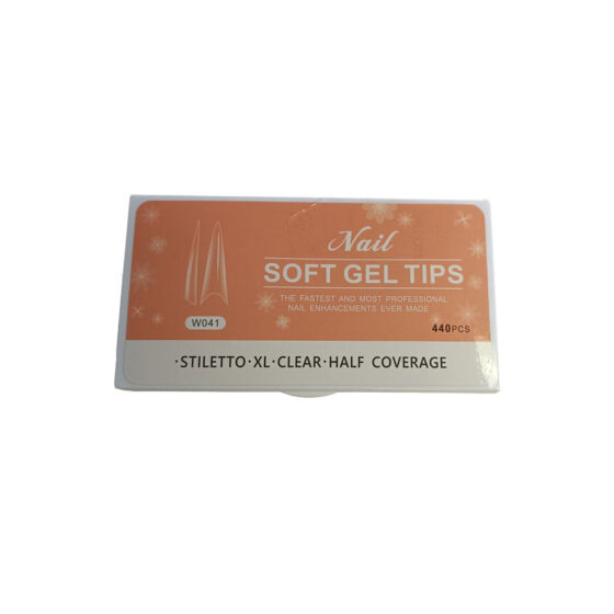 Nail Soft Gel Tips - Stiletto Clear Finish