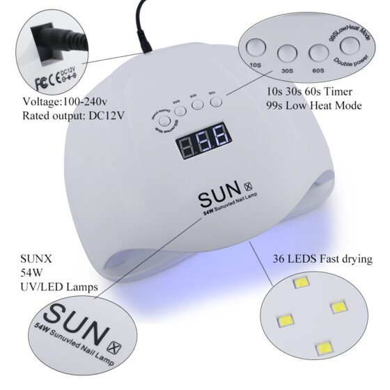 SUN UV LED Nail Lamp ( 54W)
