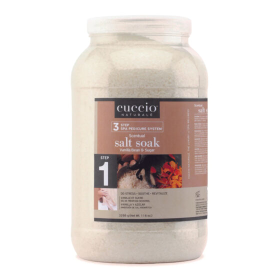 Cuccio Pedicure System Spa 3 Step with Vanilla Bean & Sugar, SALT SOAK, 116oz