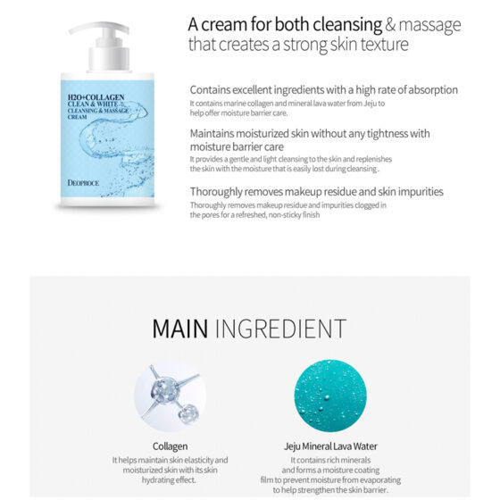 Deoproce H2O+Collagen Cleansing & Massage Cream 430 ml