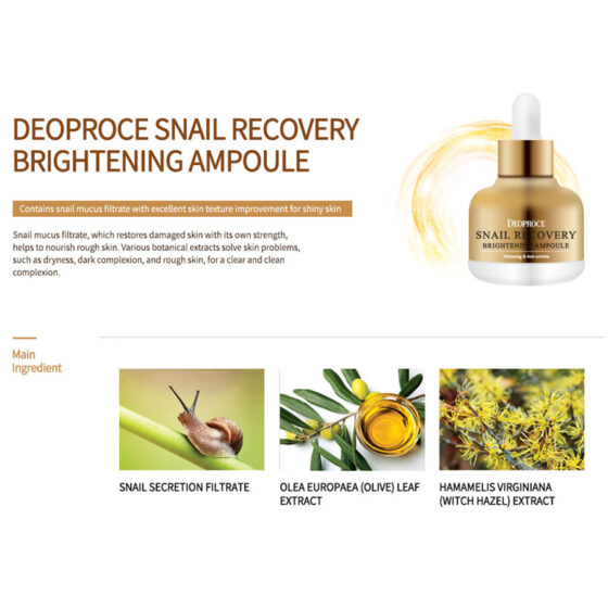 Deoproce Snail Recovery Brightening Ampoule 30 ml