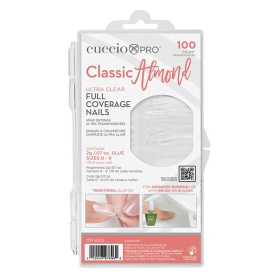 CUCCIO PRO Ultra Clear Full Coverage Nail Tips - Classic Almond
