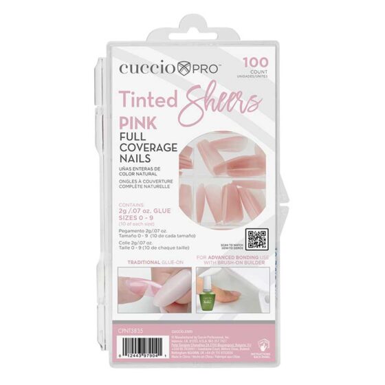 CUCCIO PRO Tinted Sheers Full Coverage Nail Tips - Pink