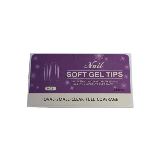 Nail Soft Gel Tips - Oval Clear Finish