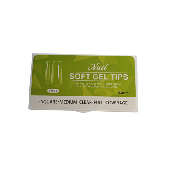 Nail Soft Gel Tips - Square Clear Finish