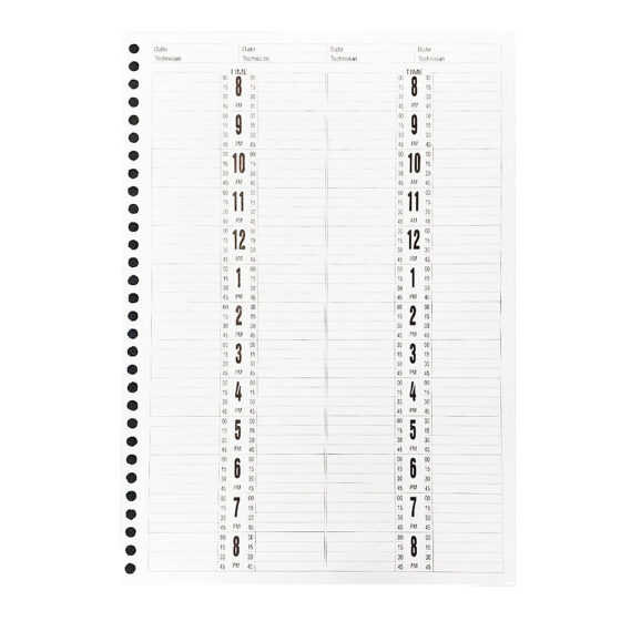 BabylissPro Appointment book with 4 columns, 24 cm x 31.5 cm, 50 double-sided pages.
