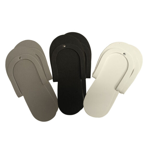 Pedicure Disposable Slippers Hard Foam Stitched, 12 pairs