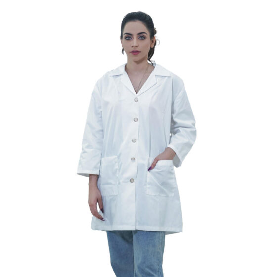 Technician Jacket with Button SS004 -White or Black