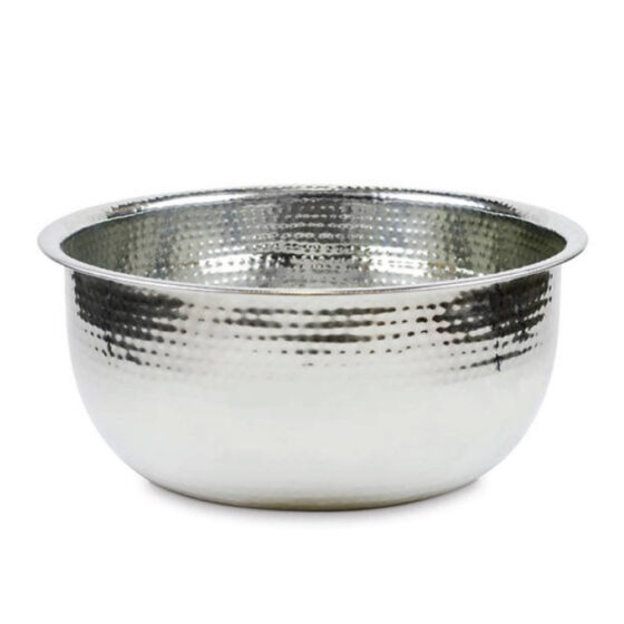 Stainless Steel Pedicure Bowl Round Hammered