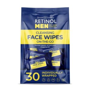 Retinol Mens Individually Wrapped wipes 30/pkg