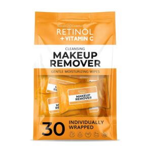 Retinol + Vitamin C Individually Wrapped Makeup Remover Wipes 30/pkg