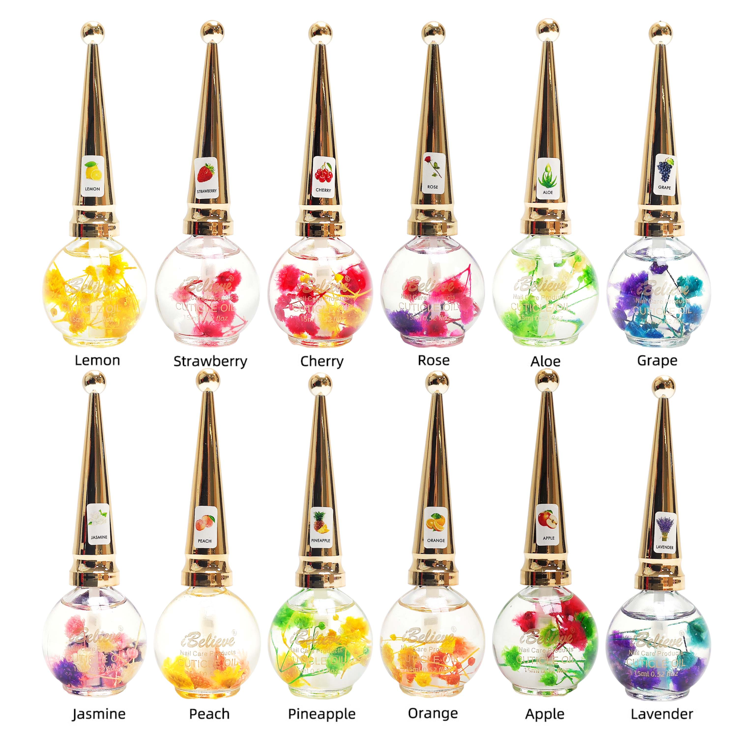 Scented Floral Cuticle Oil w/ Flowers 15ml