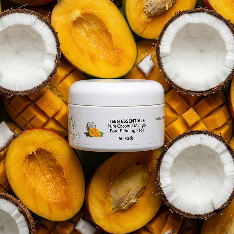 Shir-Organic Teen Essentials - Coconut Mango Pore Refining Pads 60 counts